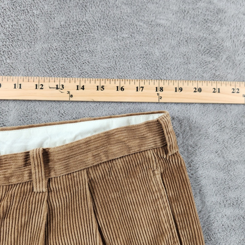 Brooks Brothers 346 Corduroy Pants Mens 38x30 Brown Pleated Wide Trousers - Picture 4 of 8
